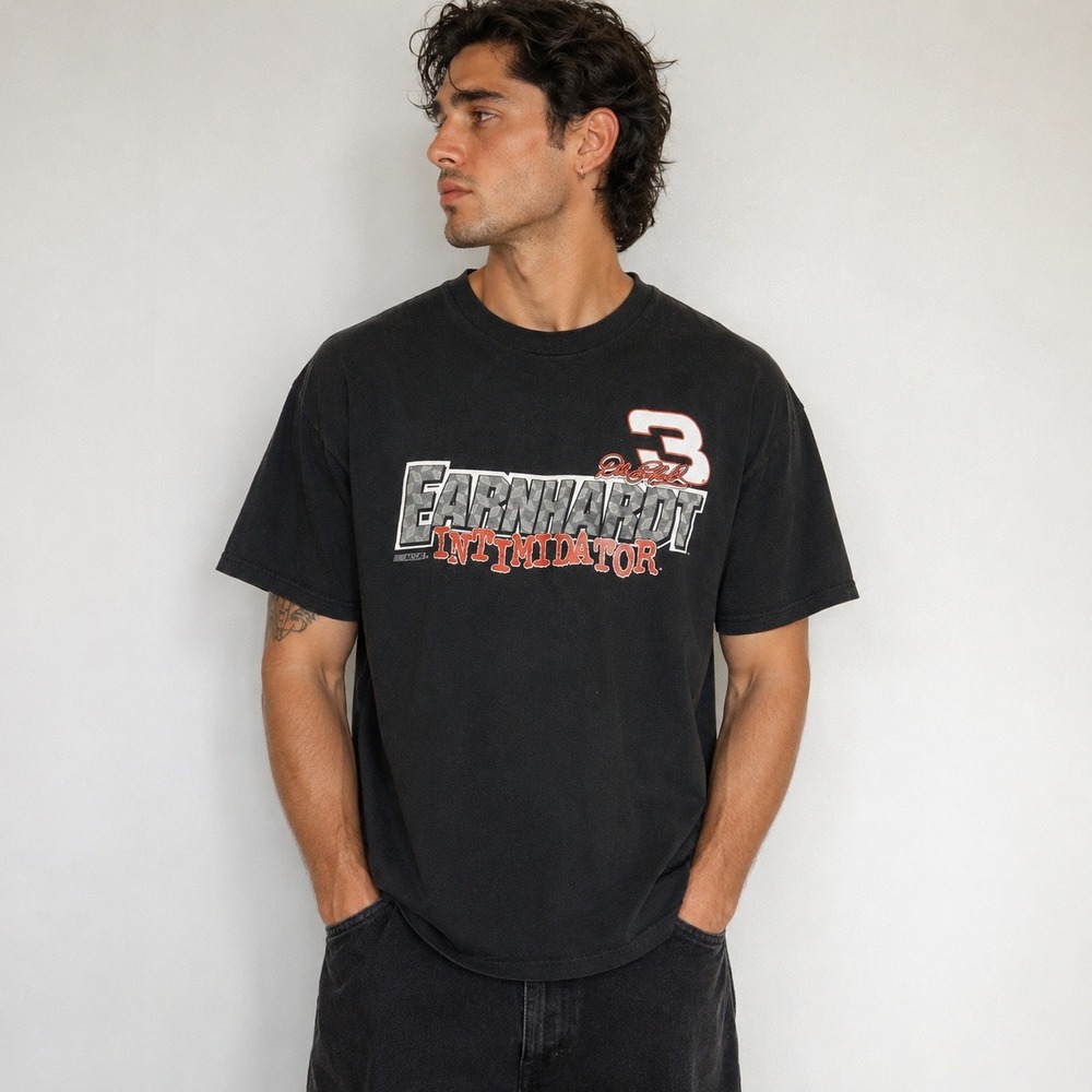 Vintage 90s Dale Earnhardt Intimidator NASCAR Winston Cup T Shirt USA Men's XL